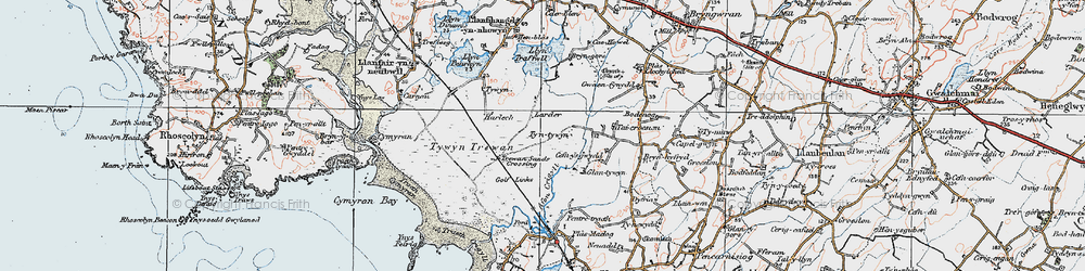 Old map of Afon Crigyll in 1922