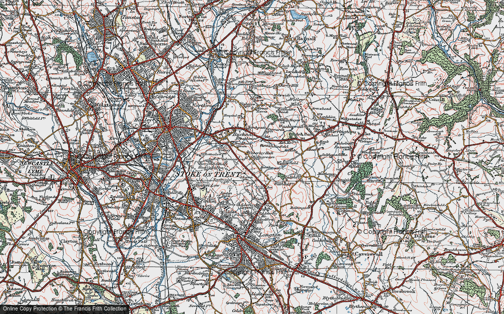 Old Map of Ubberley, 1921 in 1921