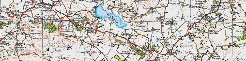 Old map of Ubley in 1919
