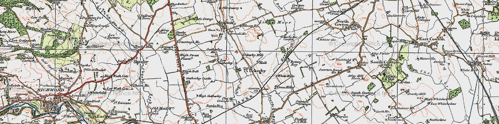 Old map of Uckerby in 1925