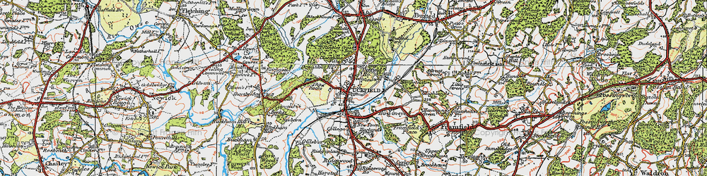 Old map of Uckfield in 1920