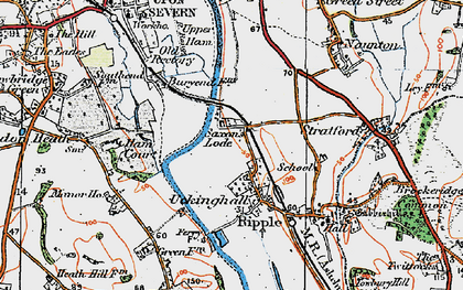 Old map of Uckinghall in 1920