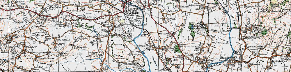Old map of Uckinghall in 1920
