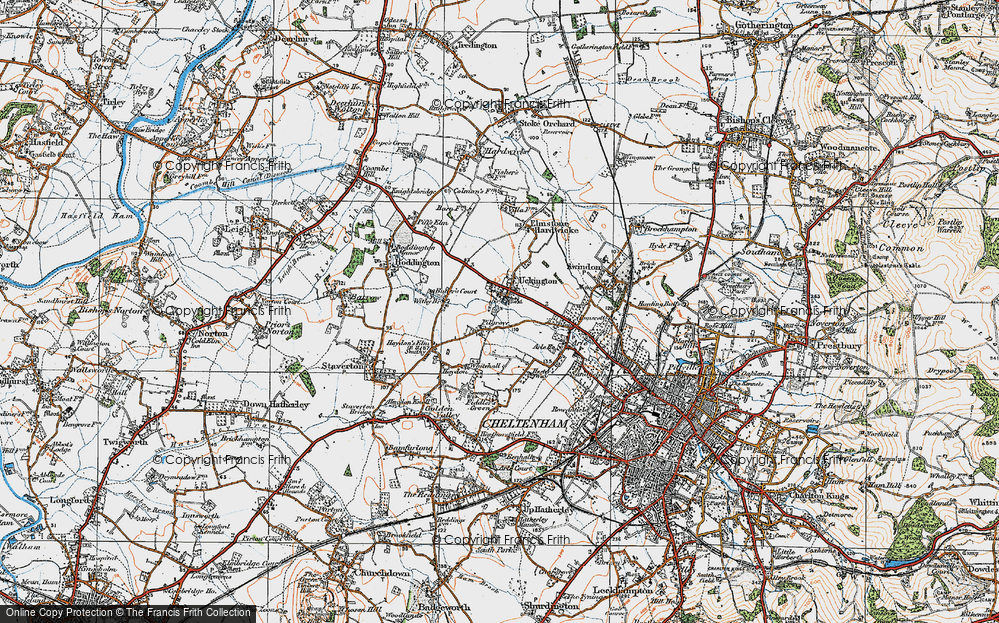 Old Map of Uckington, 1919 in 1919