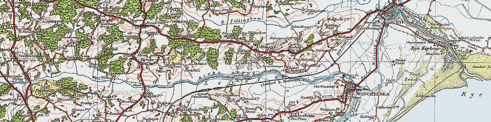 Old map of Udimore in 1921