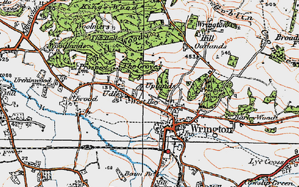 Old map of Wrington Hill in 1919