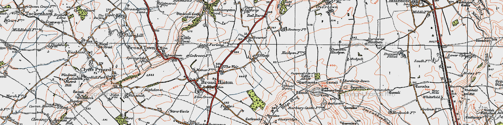 Old map of Barbury Castle in 1919