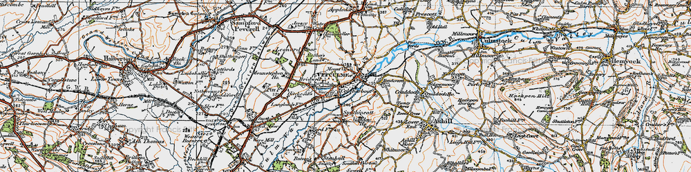 Old map of Uffculme in 1919