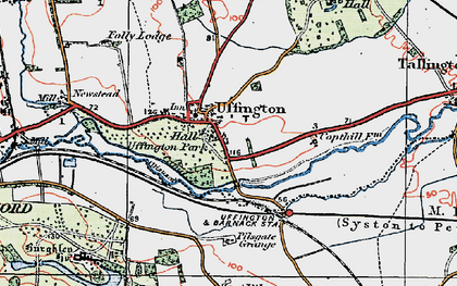 Old map of Uffington in 1922