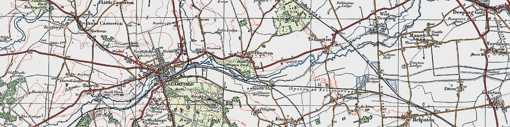 Old map of Uffington in 1922