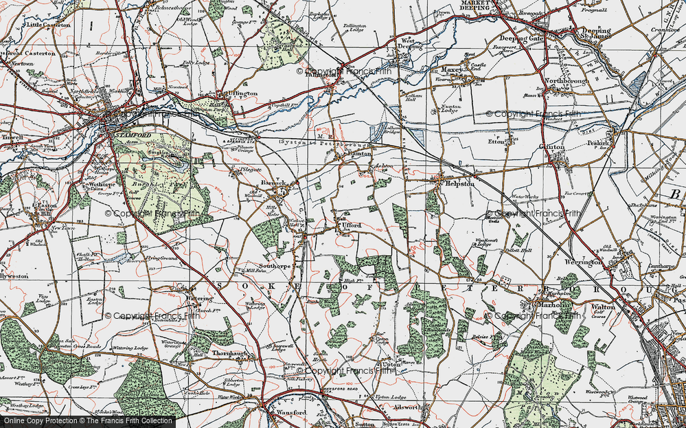 Old Map of Ufford, 1922 in 1922