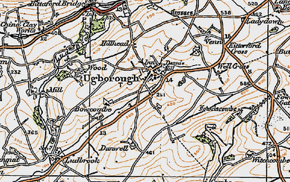 Old map of Ugborough in 1919