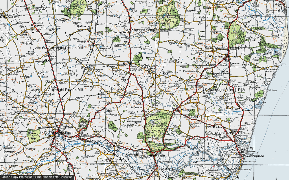 Old Map of Uggeshall, 1921 in 1921
