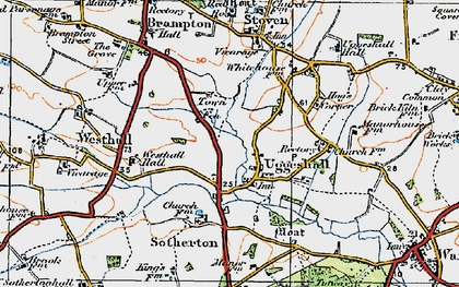 Old map of Uggeshall in 1921