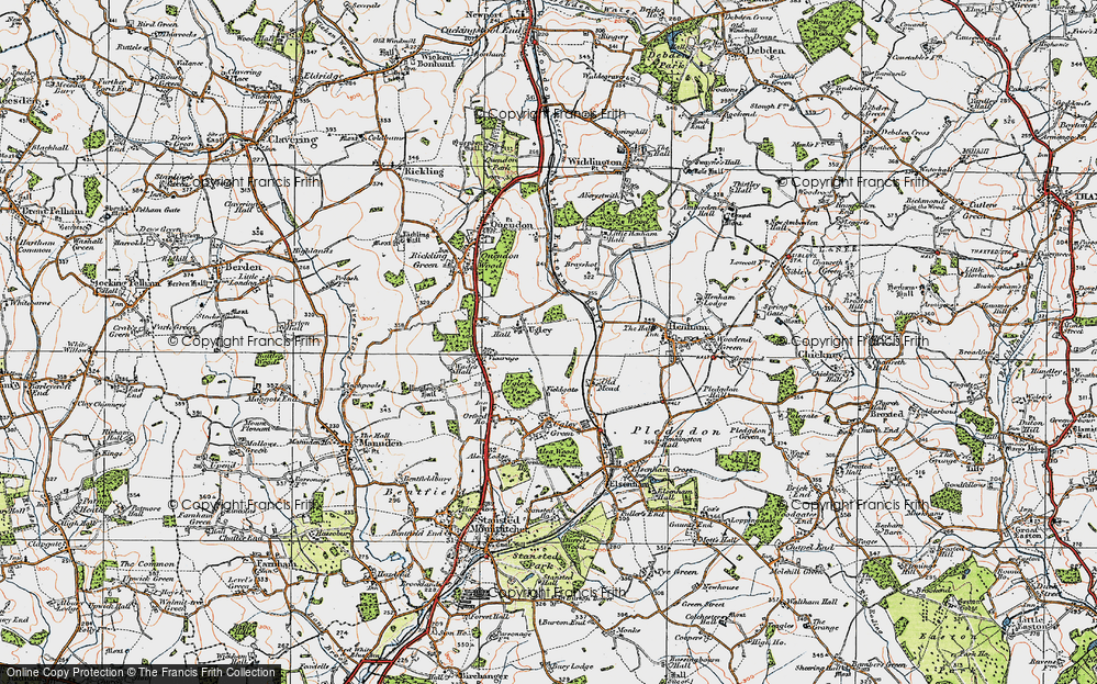 Old Map of Ugley, 1919 in 1919