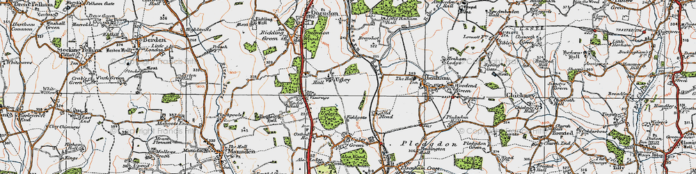 Old map of Ugley in 1919