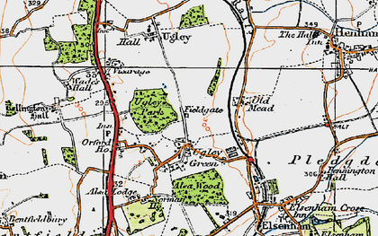 Old map of Ugley Green in 1919