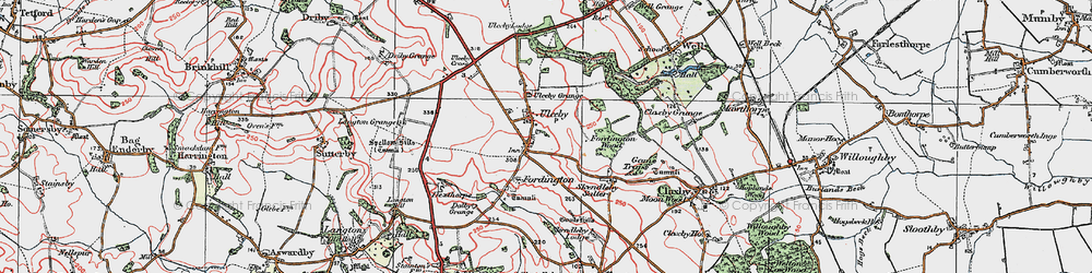 Old map of Ulceby in 1923