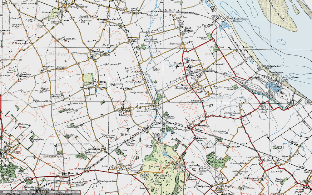 Old Map of Historic Map covering Rye Hill Plantations in 1924