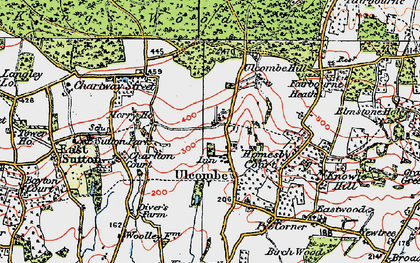 Old map of Ulcombe in 1921