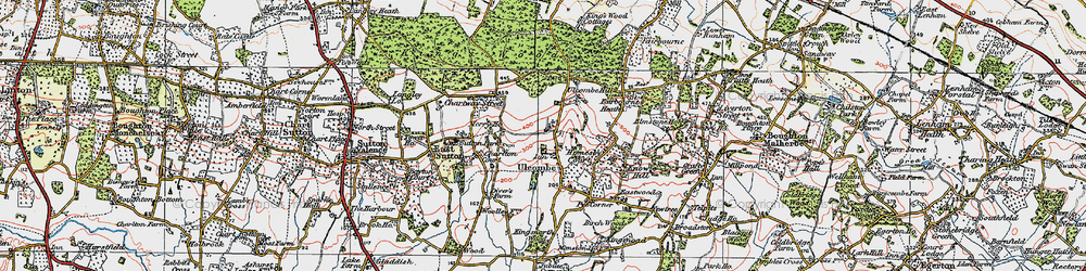 Old map of Ulcombe in 1921