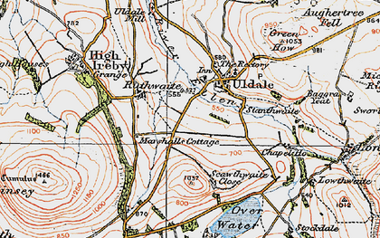 Old map of Uldale in 1925