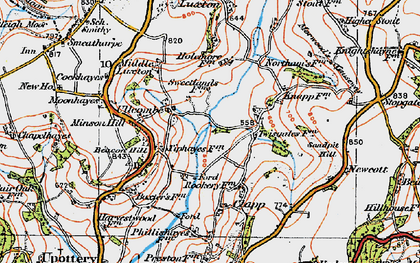 Old map of Ullcombe in 1919