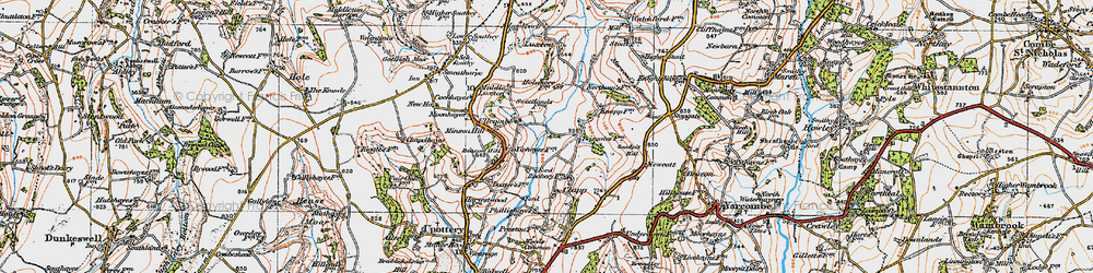 Old map of Ullcombe in 1919