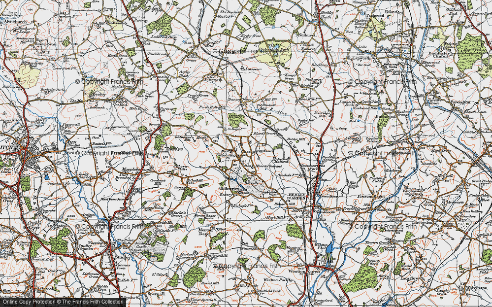 Old Map of Ullenhall, 1919 in 1919