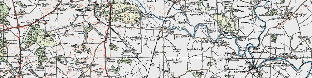Old map of Ulleskelf in 1924