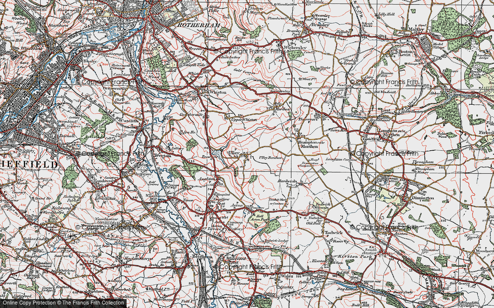 Old Map of Ulley, 1923 in 1923
