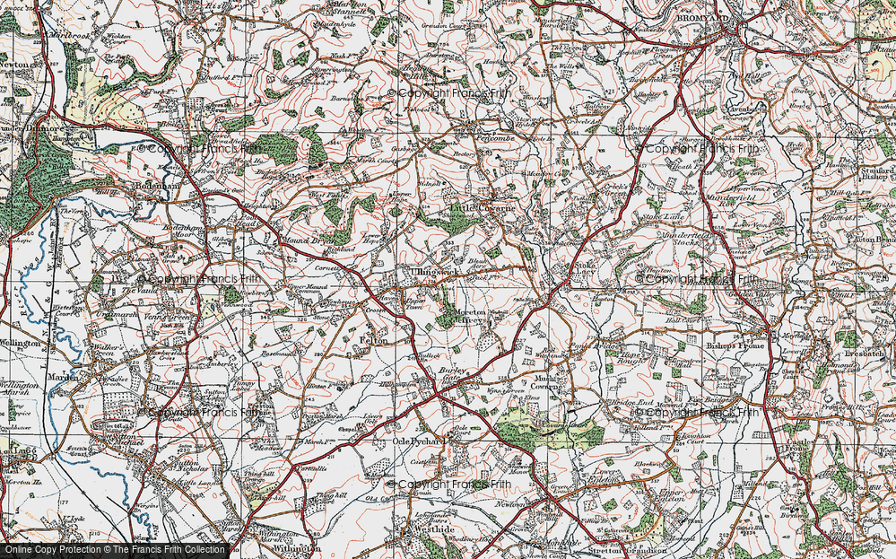 Old Map of Ullingswick, 1920 in 1920