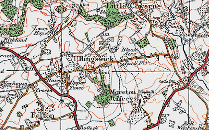 Old map of Ullingswick in 1920