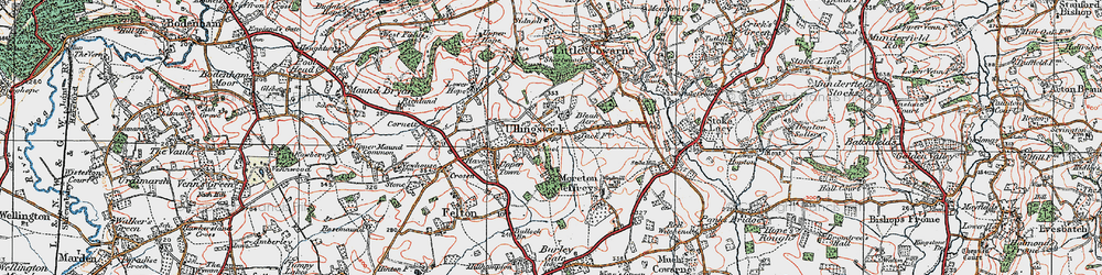 Old map of Ullingswick in 1920