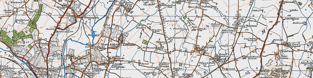 Old map of Ullington in 1919