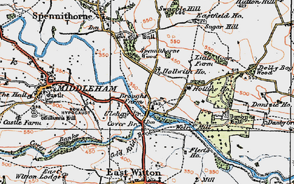 Old map of Ulshaw in 1925
