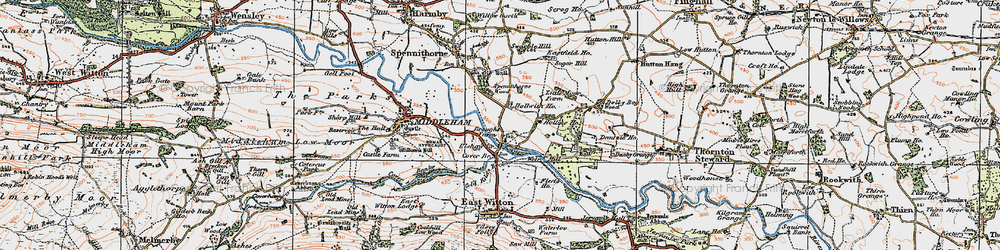 Old map of Ulshaw in 1925