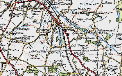 Old map of Ulverley Green in 1921