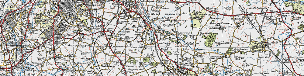 Old map of Ulverley Green in 1921