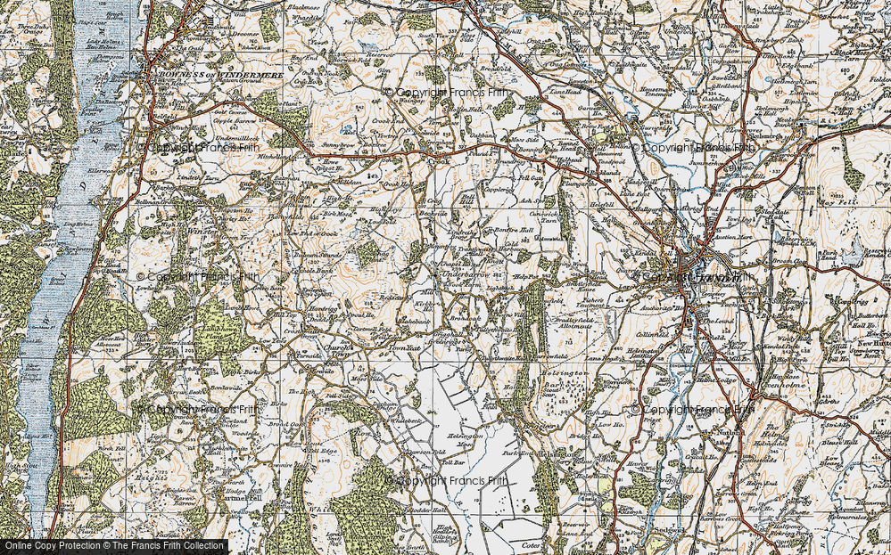 Old Map of Historic Map covering Barrowfield Wood in 1925