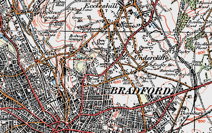 Old map of Undercliffe in 1925