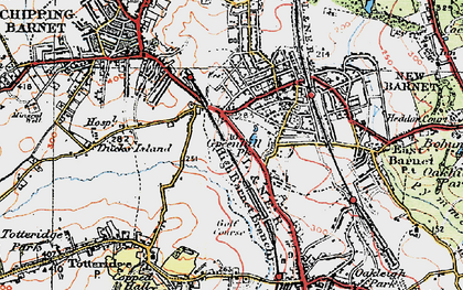Old map of Underhill in 1920