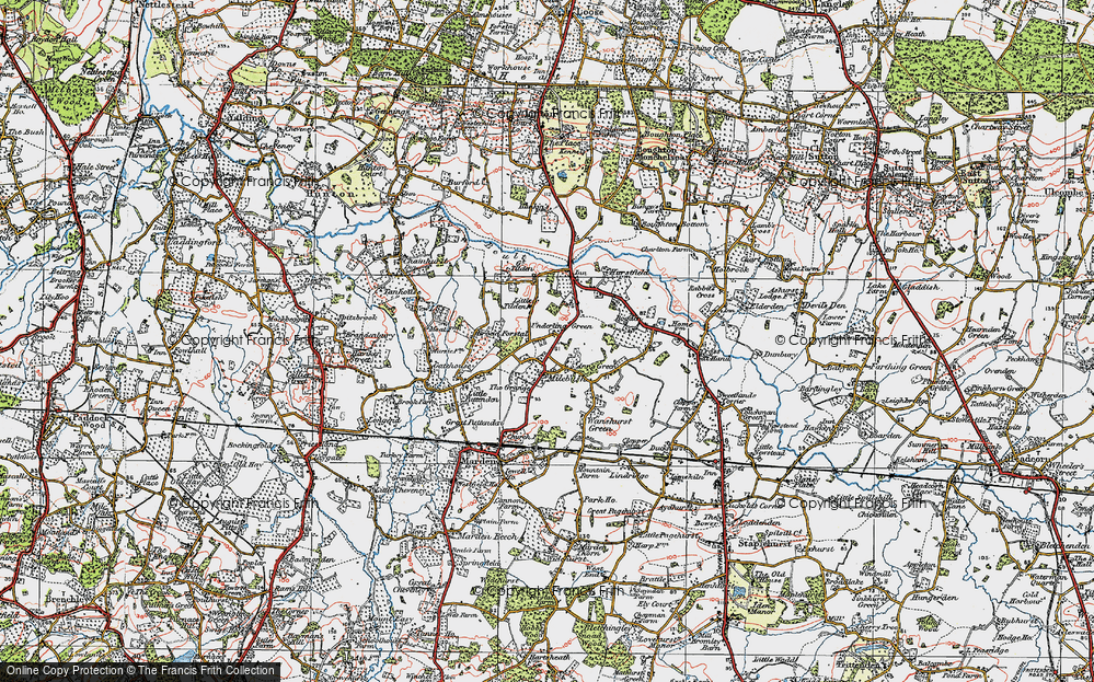 Old Map of Underling Green, 1921 in 1921
