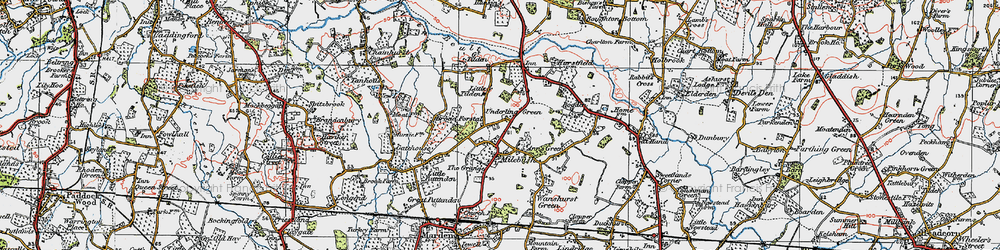 Old map of Underling Green in 1921