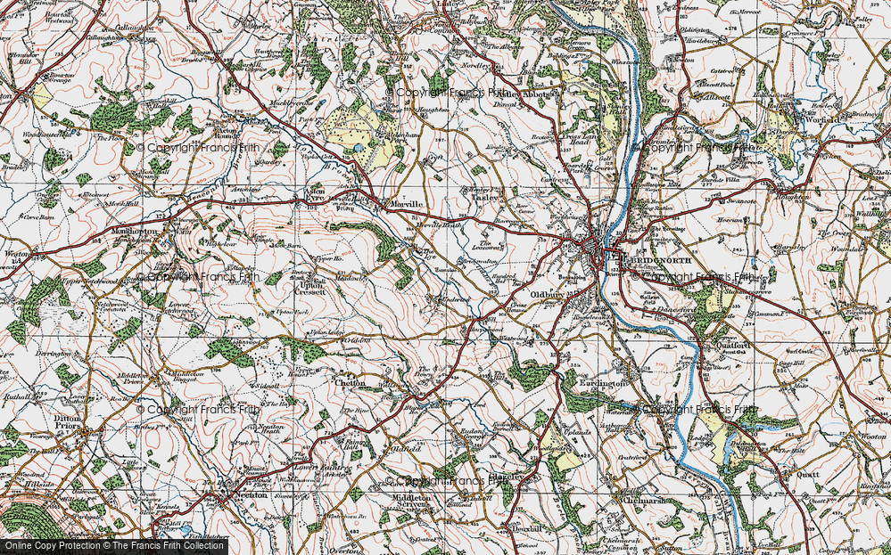 Old Map of Historic Map covering Bridgwalton in 1921