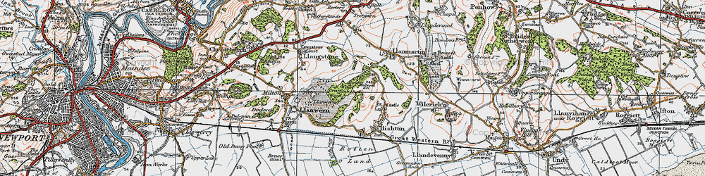 Old map of Underwood in 1919