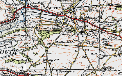 Old map of Underwood in 1919