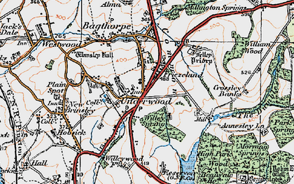 Old map of Underwood in 1921