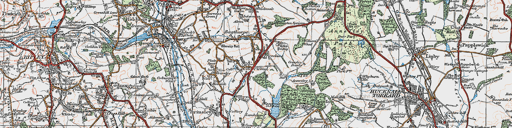 Old map of Underwood in 1921