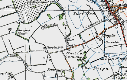 Old map of Undley in 1920